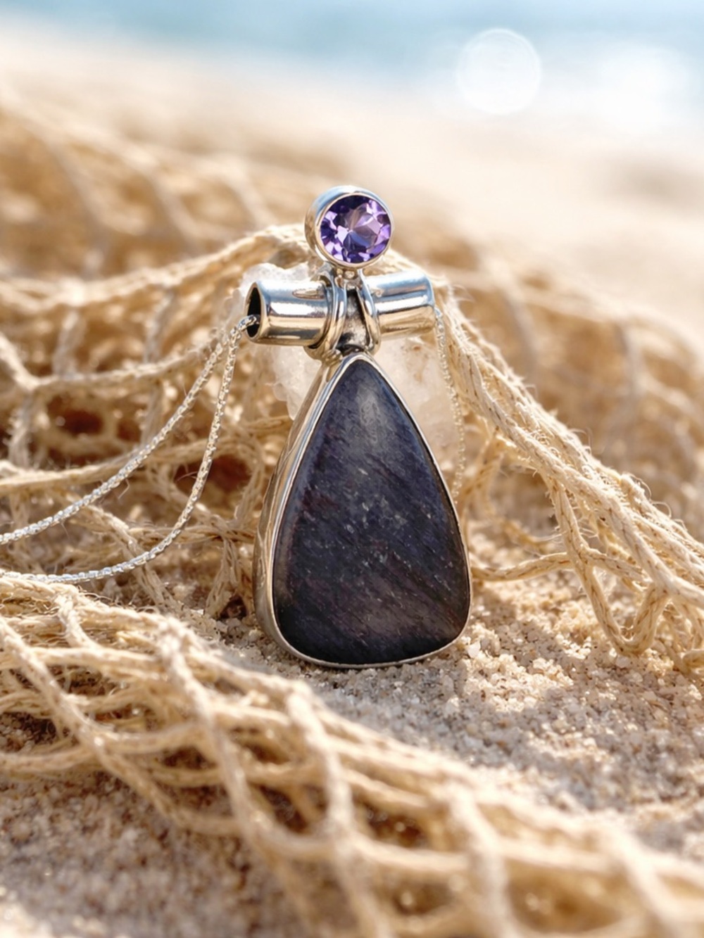 Purple Adventurine & Amethyst Necklace - Picture 5 of 10